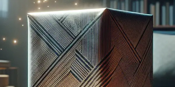 A sleek, discreet package on a wooden table in a cozy living room, symbolizing privacy and curiosity.