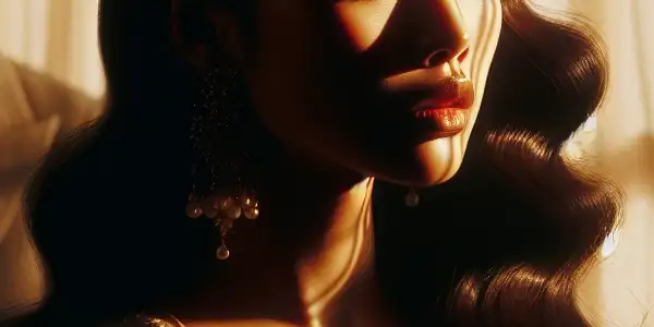 A woman gazes longingly from a sunlit room, evoking themes of forbidden love and desire.